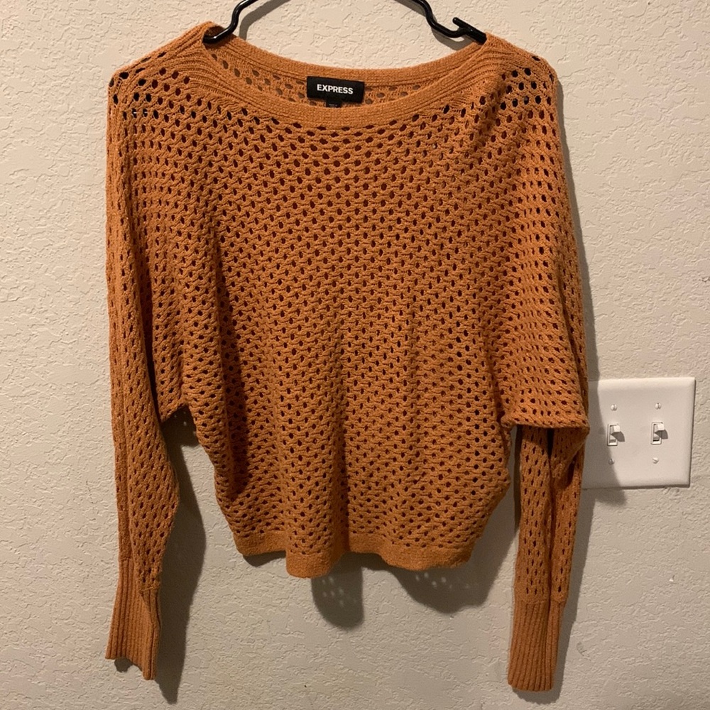 Express orange mesh sweater size small